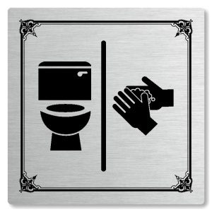 WC, umývárna, 80x80mm, stříbrná, Nebraska